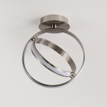 Nicole Modern Minimalist Aluminum Ring Integrated LED Semi Flush Mount - JONATHAN Y